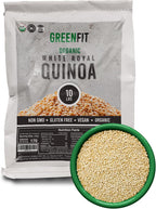 Greenfit Royal Organic White Quinoa | Non-GMO, Gluten-Free, Vegan, and Organic | Complete Protein, High Fiber, Low-Calorie White Quinoa | (10 Pound - Pack of 1)