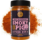Smoky Pig BBQ Pork Rub - 100% Natural Seasoning - Perfect Blend Of Spices For Smoky BBQ And Grill Pork Dishes - Large Jar (220g)