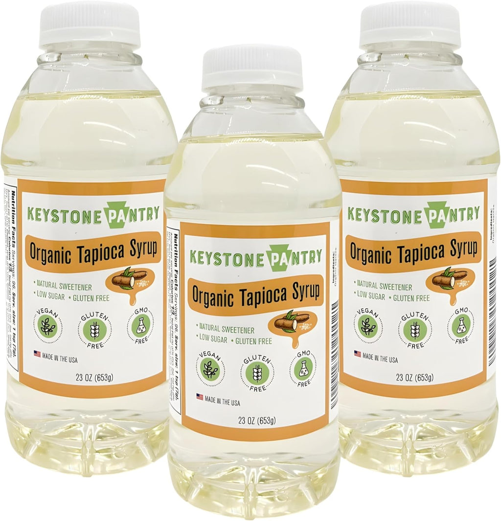 Keystone Pantry Organic Tapioca Syrup – 23 OZ Bottle – Vegan, Gluten Free – HFC, Corn Syrup Substitute – Syrup for Baking, Alternative Sweetener – Make Homemade Fudge, Ice Cream & More – 3 BOTTLES
