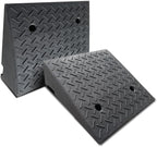 2 Pack Driveway Curb for Ramps, Portable Heavy Duty Rubber Shed, Suitable for Cars, Bicycles, Motorcycles, Wheelchairs, Lawn Mowers, Mobile Pets (19.7 x 19.7 x 6 Inch)