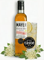 Mayer Elderflower Syrup ( Cordial ), Award - Winning, Only Real Elderflowers and 3 Natural Ingredients, Vegan, Gluten Free, Perfect for Cocktails, Lemonades, Coffee, Desserts - No Artificial Additives, Rich Authentic Flavor ( 1 Pack )