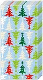 IHR Ideal Home Range Pocket Tissues 4-Ply Facial Tissue Pack, 10-Count, Trees in Line (Light Blue), 1-Pack Only