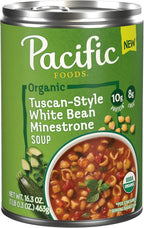 Pacific Foods Organic Tuscan-Style White Bean Minestrone Soup, 16.3 oz Can