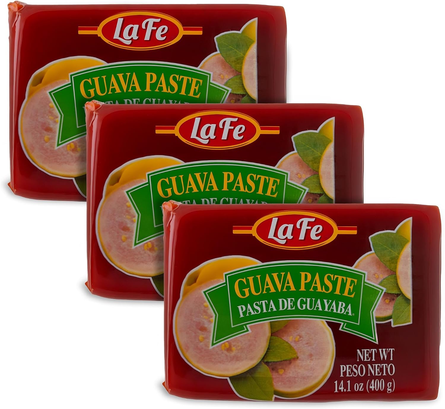 La Fe Guava Paste 14.1oz - 3 Pack - Authentic Goiabada Brasileira - Guava Jelly for Baking - Gluten Free
