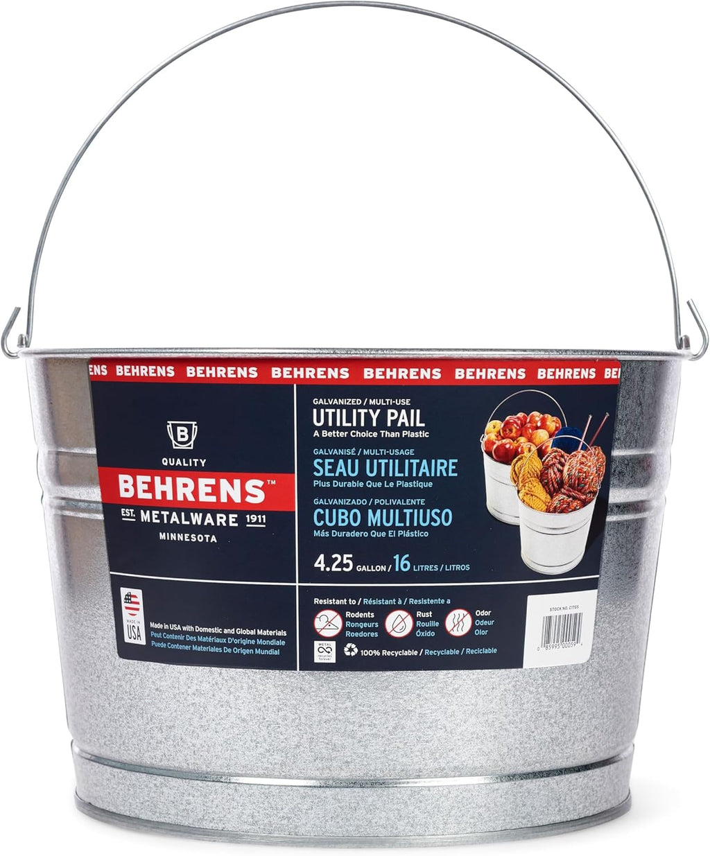 Behrens 4.25 Gallon Galvanized Steel Pail (1 Pail)