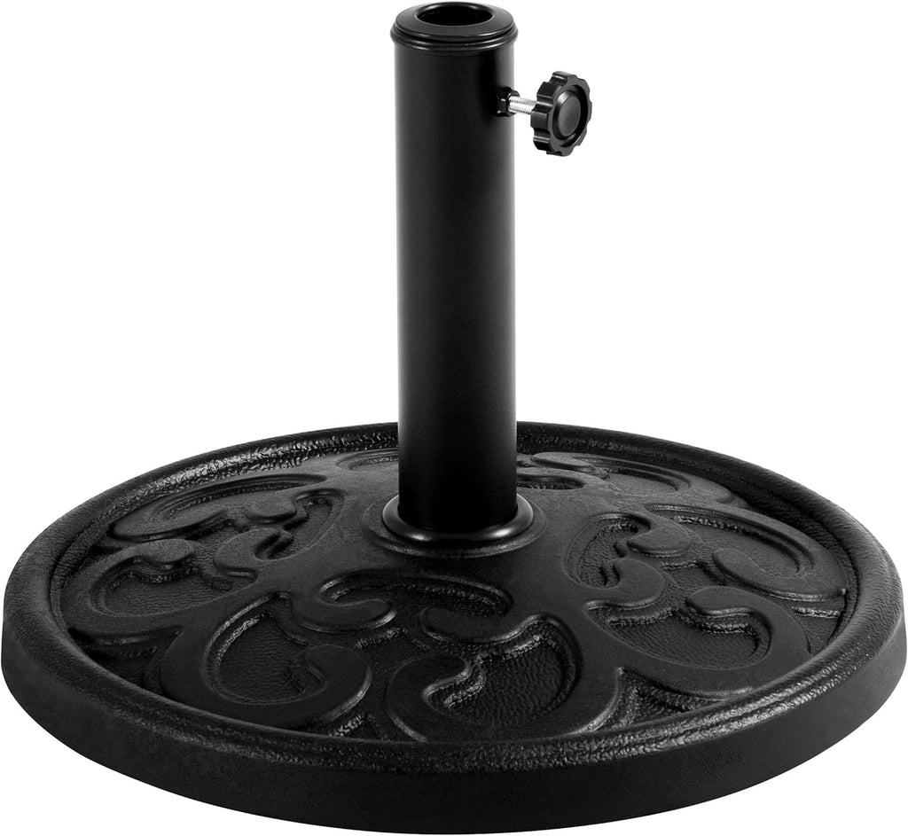 Yaheetech 22lbs Umbrella Base 17.5'' Patio Market Umbrella Stand Iron Umbrella Holder for Garden, Beach Deck, Lawn - Black