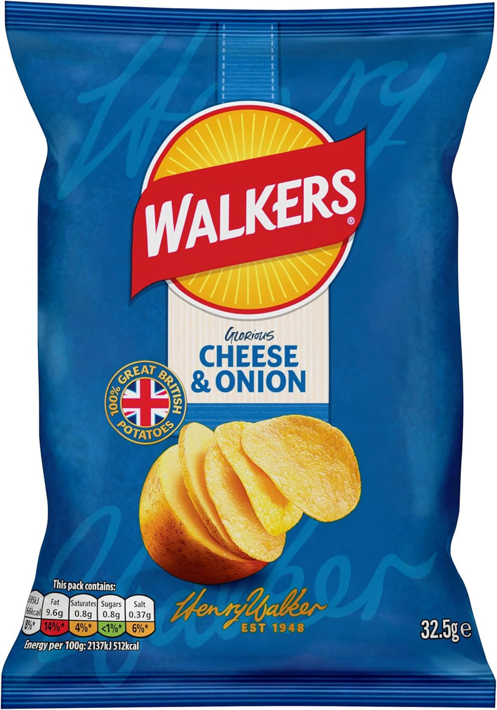 Walkers Crisps Cheese and Onion x 32 1040g