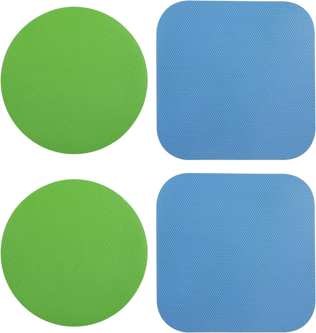 LUTER 4pcs Jar Opener, Rubber, Multi-function Silicone Bottle Opener for Seniors with Arthritis Weak Hands Lid Cap Gripper Pads Kitchen Coasters Gadgets(Light Blue, Green)