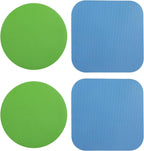 LUTER 4pcs Jar Opener, Rubber, Multi-function Silicone Bottle Opener for Seniors with Arthritis Weak Hands Lid Cap Gripper Pads Kitchen Coasters Gadgets(Light Blue, Green)
