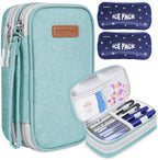 suzamed Insulin Cooler Travel Case, Double Layer Medicine Kit Diabetes Travel Case, Portable Medicine Organizer with 2Pack 150g Ice Pack TSA Approved for Insulin Pens Diabetic Supplies (Green)