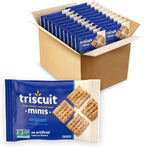 Triscuit Minis Original Whole Grain Wheat Crackers, Vegan Crackers, Bulk Lunch Snacks, 20 Snack Packs