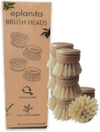 eplanita Replacement Brush Heads (Pack of 8) for Bamboo Dish Brush, Sisal Bristle Refills, Agave Cactus Fibres, Kitchen Eco Scrubber, Plastic Free Washing Up, Zero Waste Cleaning