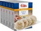 Gits Rava Idli Mix, 87.5 Oz (Pack of 5 X 17.5 Oz Each) Ready to Cook Indian Breakfast, Snack Meal | 100% Vegetarian, Easy Recipe, No Artificial Colors, Flavors, Preservatives. Vegan.
