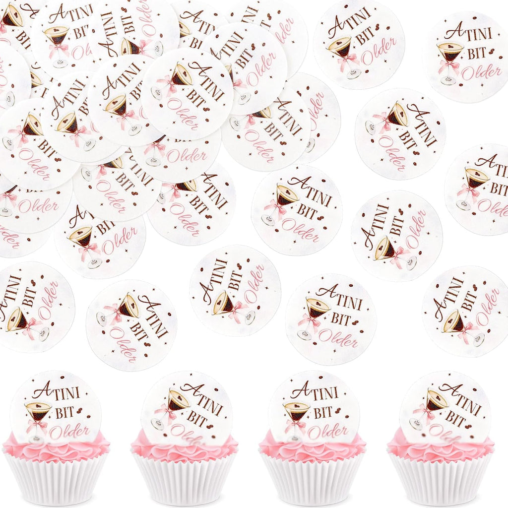 Ercadio 40 Pack Edible Martini Party Cupcake Toppers Drink Topper Picks Coffee Espresso Martini Themed for A Tini Bit Older Party Bachelorette Party Supplies