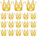 18 Pcs Crown Cake Topper, Mini Tiara Birthday Cake Toppers, Mini Crown for Flower Arrangements Women Lady Girl Wedding Baby Shower Birthday Party