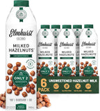 Elmhurst 1925 Unsweetened Hazelnut Milk - 32 Ounce (Pack of 6) Dairy-Free, Gluten-Free, Vegan, Kosher, Shelf Stable Milk Made with Water & Hazelnuts for Healthier, Simpler Plant-Based Alternatives
