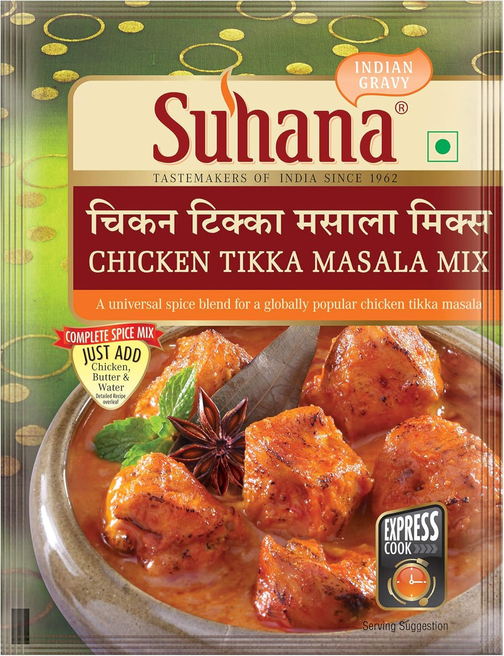 Suhana Chicken Tikka 80g Pouch | Spice Mix | Easy to Cook | Pack of 6
