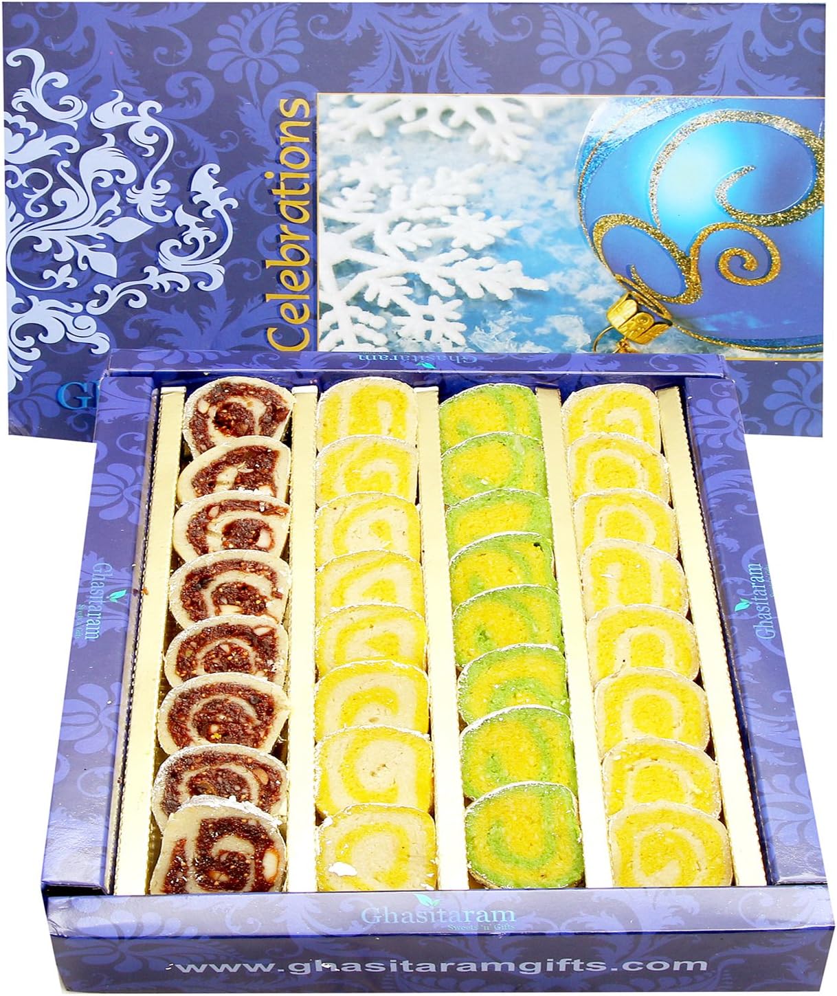 Ghasitaram Gifts Diwali Gifts Diwali Sweets - Assorted Moons Box, 800g