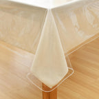 JIUZHEN 60" x 84" Heavy Duty Clear Vinyl Tablecloth – 100% Waterproof & Oil-Proof, Spill-Resistant – Easy Wipe-Clean Table Cover for Dining, Parties, Camping, Holidays, Events (Rectangle)