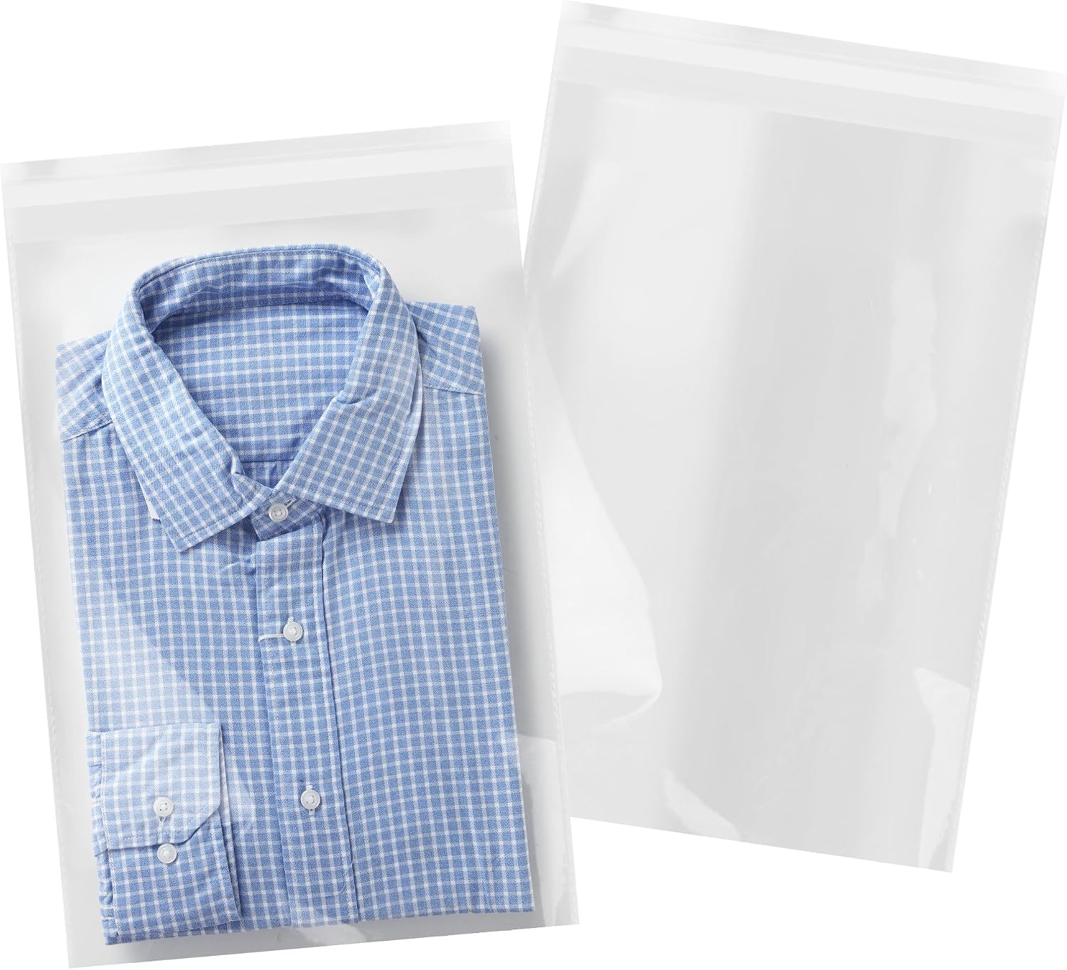 iMailer - 500 Pack - 12" x 18" Clear Cellophane Bags Self Seal- Cello Large Resealable Plastic Poly Bags for Clothing, T-Shirts, Pants