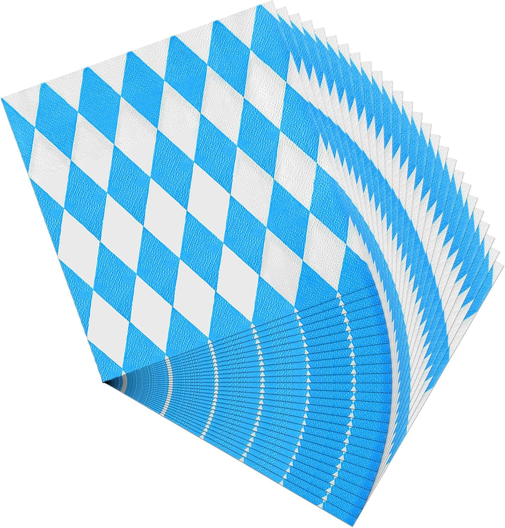ASTARON 120pcs Bavaria Napkins Oktoberfest Party Decoration 33x33cm Decorative Napkins for Munich Oktoberfest Disposable Paper Napkins for Beer Tents Table Decoration German Beer Festival Supplies