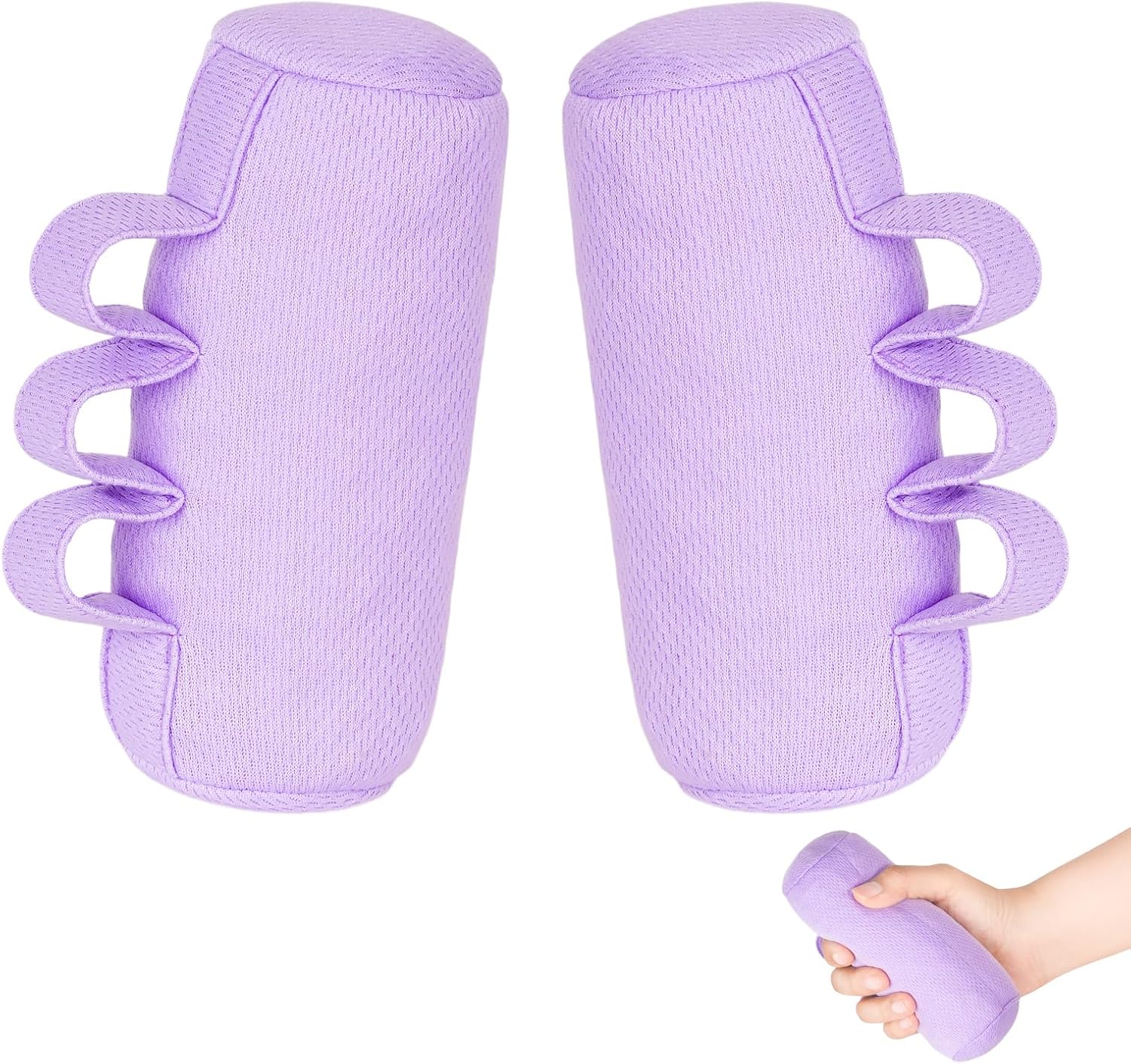 Purple Palm Protectors & Finger Grips – Hand Contracture Cushions, Finger Splitters & Grip Strengthener Pad for Elderly, Stress Relief, Sweat Resistant & Washable, 2 Pcs, Small Size 5CM