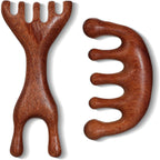 Wooden Scalp Massager Comb, 2 Shapes Natural Wooden Hair Growth Scalps Massager Comb Set 5-Claw Head Wood Scalp Massage Tool for Stress Relief, Gua Sha Scalps Detox Therapy Wide Tooth Acupoint