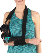 Soles Hinged Elbow Brace Support Post Op Injury Recovery, ROM Orthosis Adjustable Range of Motion One Size Fits All Unisex