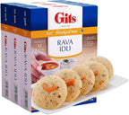 Gits Instant Mix Box - 600gm (Pack of 3 x 200gm ) | Ready to Cook Indian Breakfast/Lunch/Dinner/Snack Meal | No Artificial Colors, Flavors, Preservatives, 100% Vegetarian, Easy Recipe (Rava Idli)