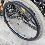 24inch/22inch Silicone Non-Slip Wheelchair Push Rim Covers, 1 Pair Wheelchair Hand Push Cover,0.18inch Thick Wear-Resistant Hand Push Cover(Black,22in)