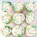 40 PCS Edible God Bless Cupcake Toppers Wafer Paper God Bless Cake Toppers Christian Theme Baby Shower Birthday Party Cake Decorations Supplies