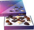 Gourmet Valentines Chocolate Truffles Gift Box Collection, 15 Assorted Belgian Chocolate Candy Gifts for Her and Him with 7 Delectable Flavors, Kosher, By Astor Chocolate