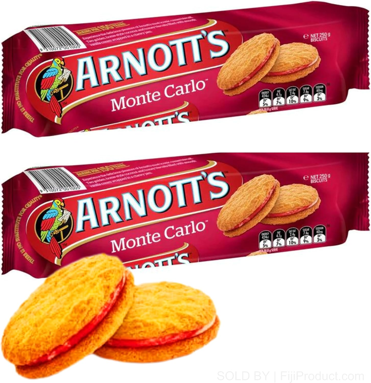 Arnott's Monte Carlo Jam & Cream Biscuits 250g (2 Pack)