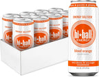 Hiball Clean Energy Drink - Blood Orange - Zero Sugar, Zero Calorie Sparkling Water with 160mg Organic Caffeine, 50mg Organic Ginseng, 50mg Organic Guarana and B Vitamins - 16 fl oz (8-Pack)