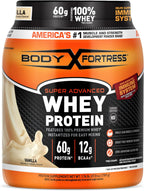 Body Fortress Super Advanced Whey Protein Powder, Gluten Free, Vanilla, Immune Support (1), Vitamins C & D Plus Zinc, 1.74 lbs