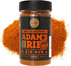 Adam's Ribs BBQ Rib Rub - 100% Natural and Unique Seasoning - Perfect Blend Of Spices For Juicy BBQ And Grill Ribs - Large Jar (220g)