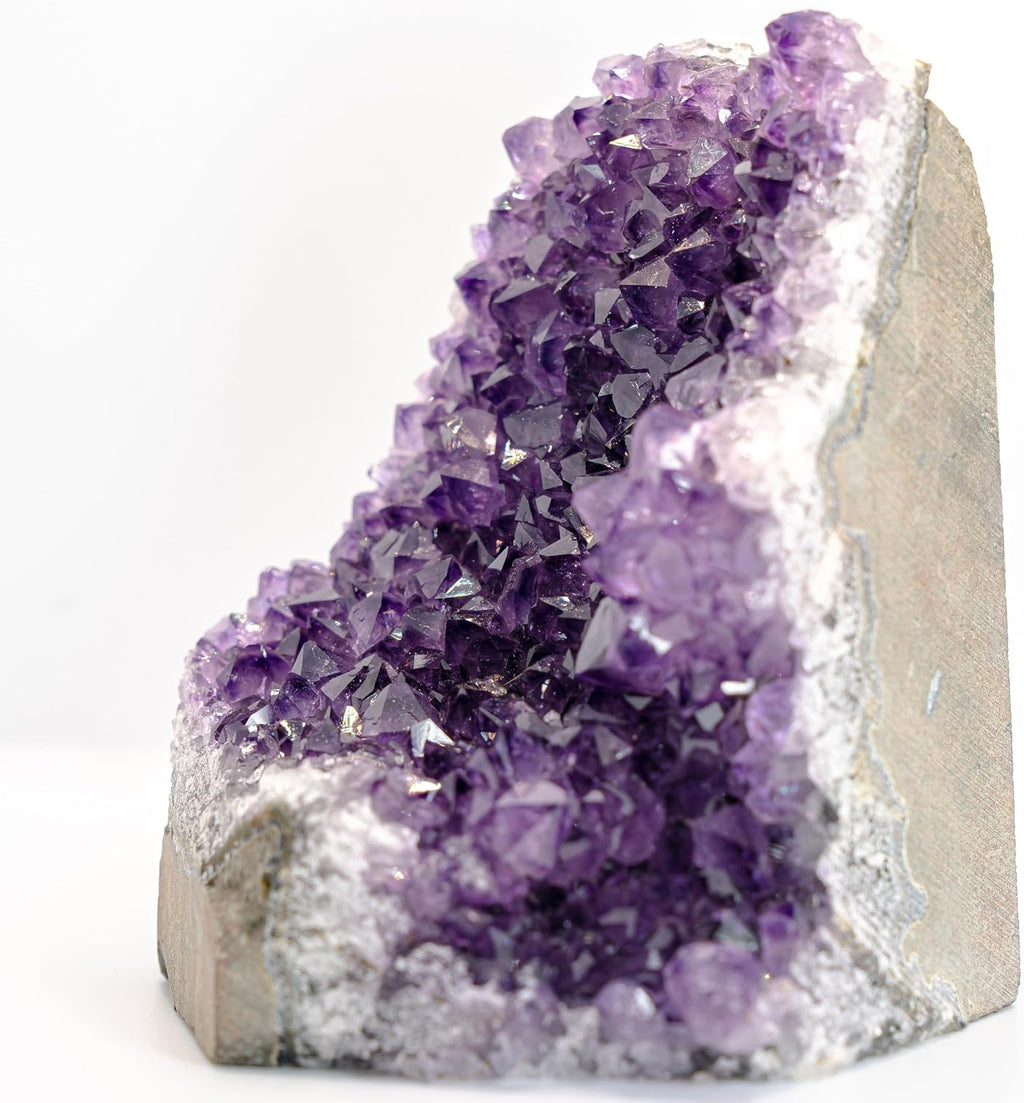 Natural Amethyst (4 lb to 5 lb) - 4.5" to 9" Height - Crystal Clusters Stone from Uruguay Raw Geode Quartz - Deep Purple Color