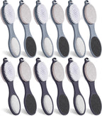 Patelai 12 Pack 4 in 1 Foot Brush Pumice Stone Brush for Feet Scrubber Dead Skin Remover Bulk for Shower Pedicure File Exfoliator Dead Skin Remover for Care(Black and Grey)