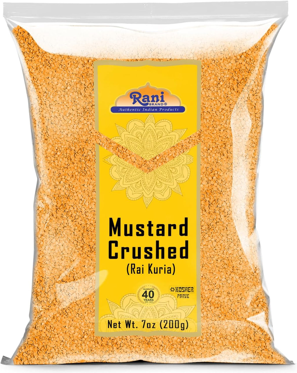 Rani Mustard Seeds Crushed Coarse 7oz (200g) ~ All Natural | Gluten Friendly | NON-GMO | Kosher | Vegan | Indian Origin