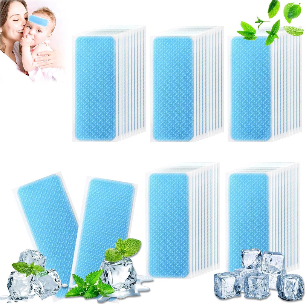 40 Sheets Cooling Patches, Cooling Gel Patches, Summer Hydrogel Cooling Patches for Forehead Hot Weather Cooling Comfort Soft on Skin, Long-Lasting Cool Pack for Portable Travel & Outdoor Activities