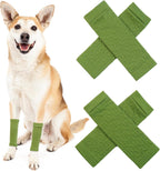 ROZKITCH Hygroma Elbow Pads for Dogs, 2PCS Front Leg and 2PCS Back Leg Knee, Dog Elbow Wrap, Dog Leg Warmer Wrap Protector, Pet Elastic Knitted Breathable Protective Socks Green L