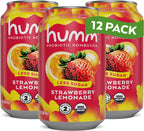 Humm Kombucha Strawberry Lemonade, Organic, Vegan & GMO Free (12 Pack)