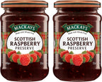 Mackays Scottish Raspberry Preserve Jam 340gm (Pack of 2)| Imported from Scotland | Made with Whole Fruits | Vegan | Gluten-Free | No Artificial Colors or Preservatives