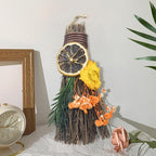 Cinnamon Broom 7.5 Inch Mini Spring Floral Cinnamon Broomstick Scented Natural Herbal Protection Handmade Witch Broom for Altar Spring Flower Home Wall Porch Decoration