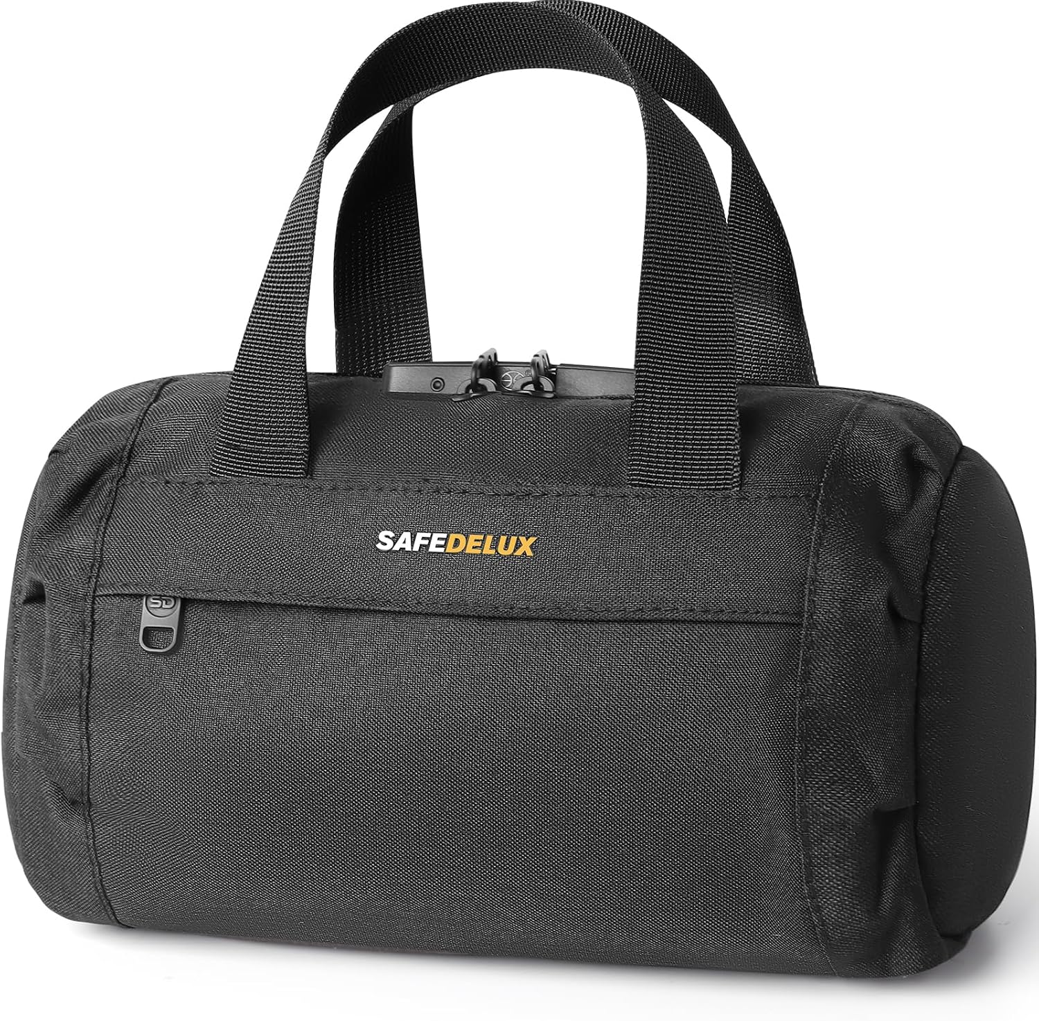 Smell Proof Bag with Combination Lock, Odorless Activated Carbon Fiber Smell Proof Container, Portable Stash Box for Travel, Home, Office & Gifts (Black1)