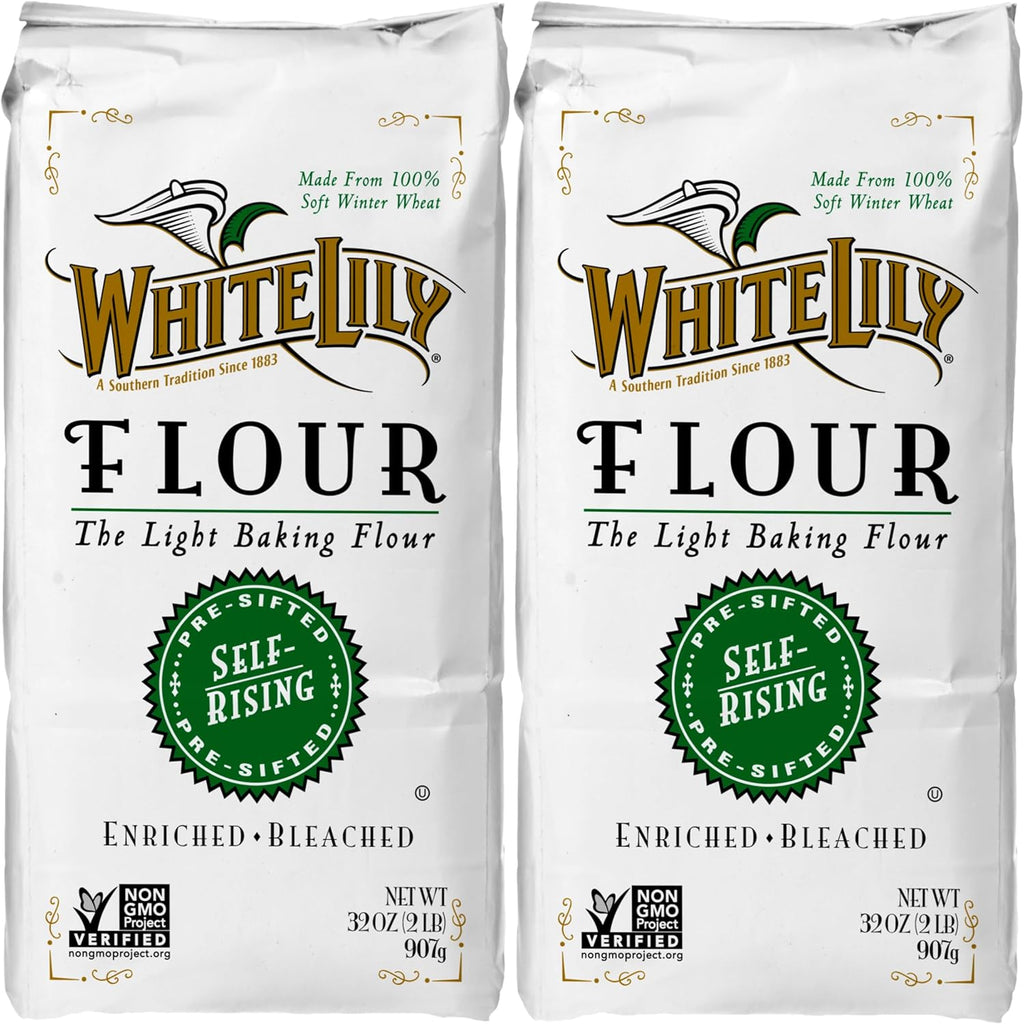 White Lily Self-Rising, Enriched Bleached Flour, 2 lb Bag (Pack of 2)