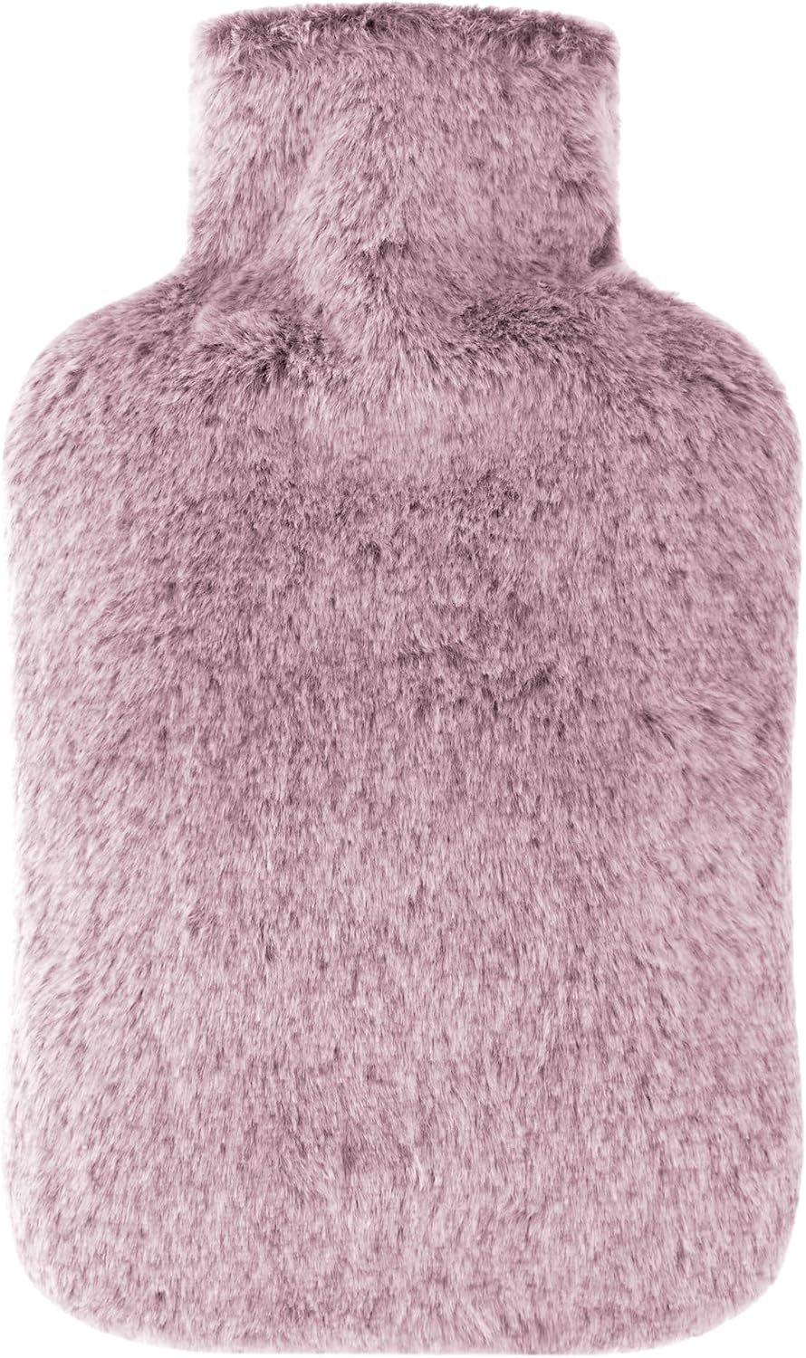 Hot Water Bottle with Luxury Cosy Faux Fur Cover, 2L Leakproof Hot Water Bag for Neck, Shoulder Pain Relief, Hot and Cold Therapies for Women,Men, Purple
