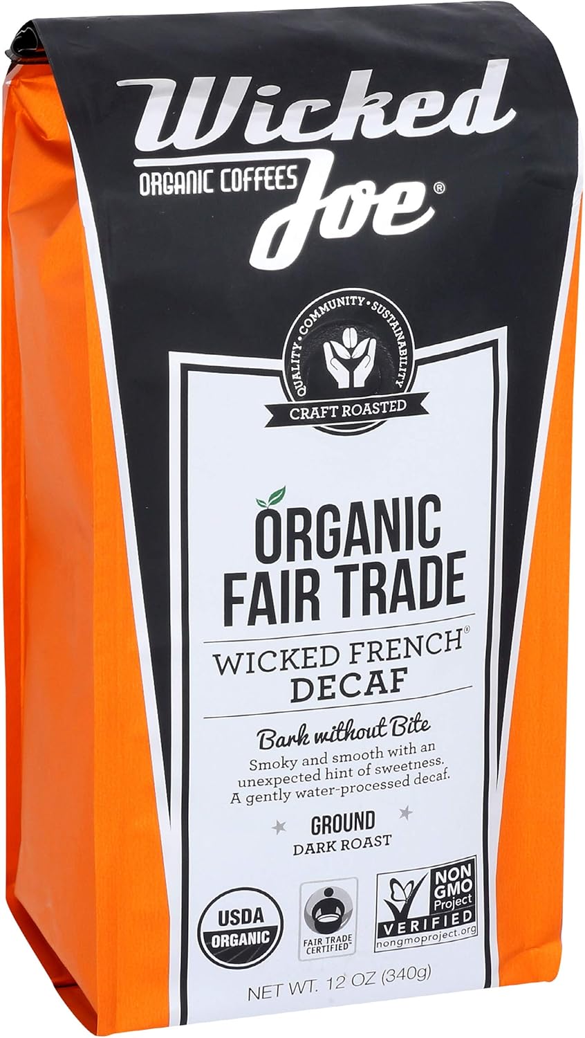 Wicked Joe Organic Coffee French Decaf Ground, Coffee, 12 Oz