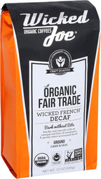 Wicked Joe Organic Coffee French Decaf Ground, Coffee, 12 Oz