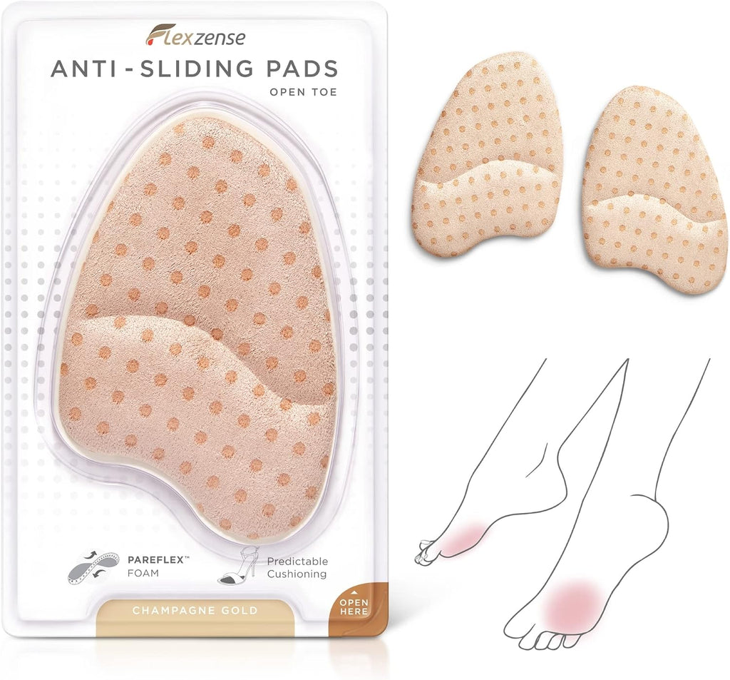 FLEXZENSE Anti-Sliding Pads Open Toe | Maximum Cushioning and Reduce Foot Slip | 1 Pair